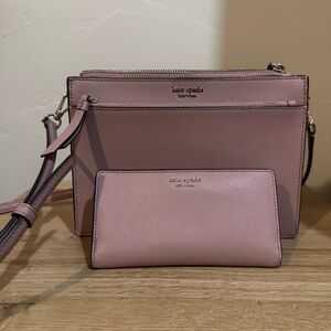Kate Spade Mauve Crossbody Bag and Wallet